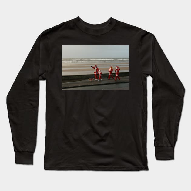 Santas going for a walk Long Sleeve T-Shirt by orcadia